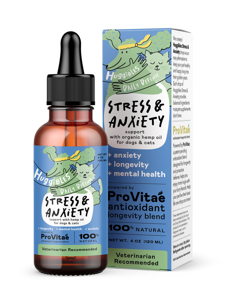 FSLHCY 100% Organic Hemp Oil Calming Drops For Dogs & Cats – 60ml, Anxiety & Pain Relief